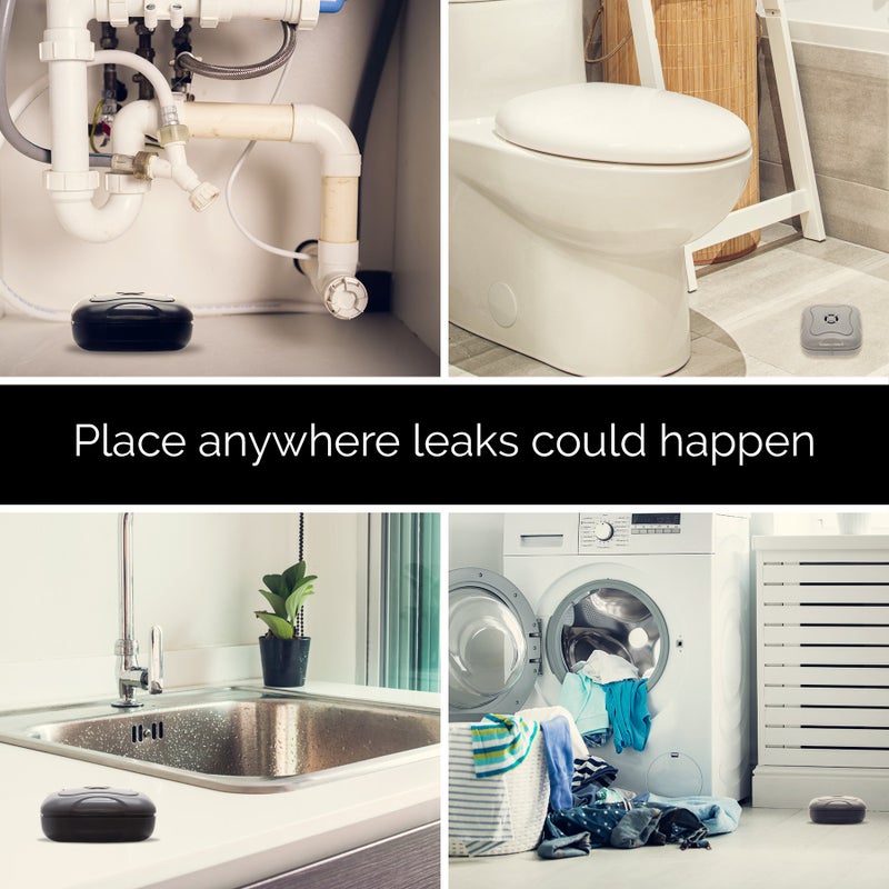 Mindful Design 2 Pack Water Leak Detector - 95 dB Flood Detection Alarm Sensor for Bathrooms, Basements, Laundry Rooms, Garages, Attics and Kitchens by Mindful Design (White, 2 Pack) - Image 5